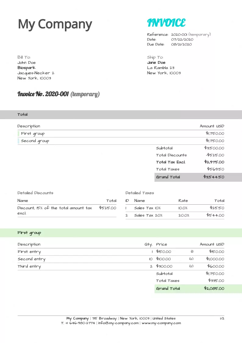 Invoice template Happy