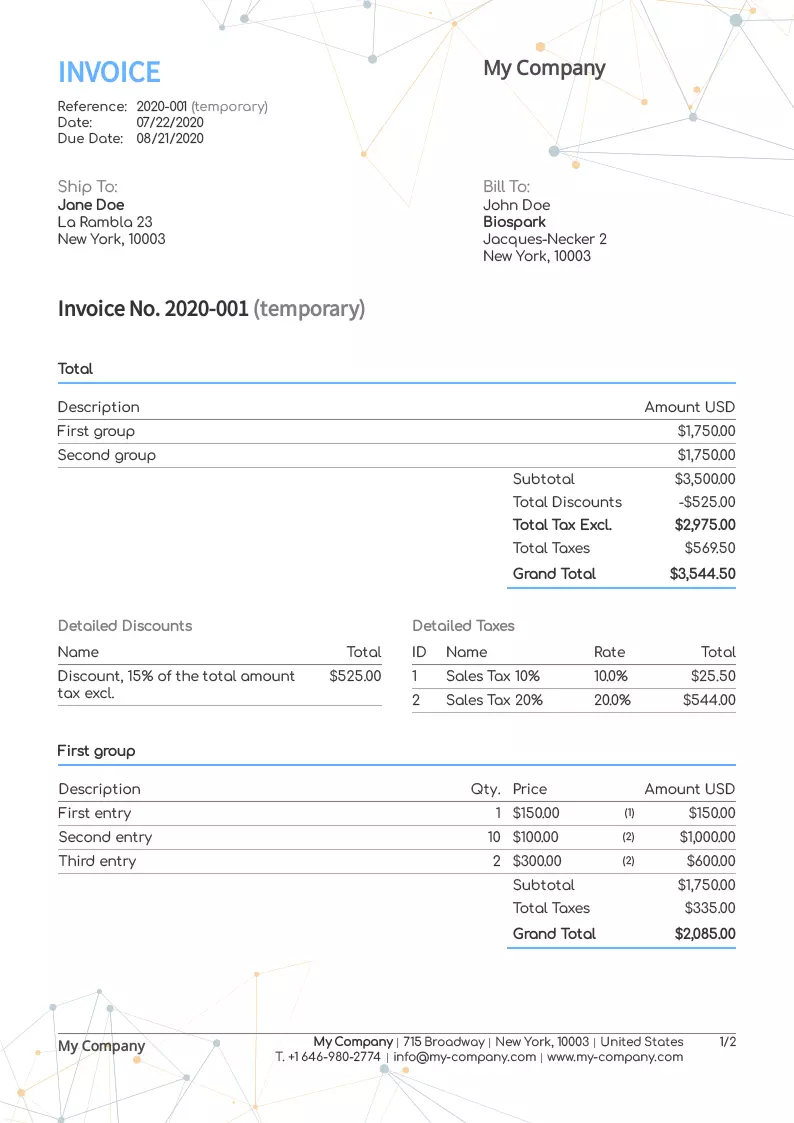 Invoice template Digital