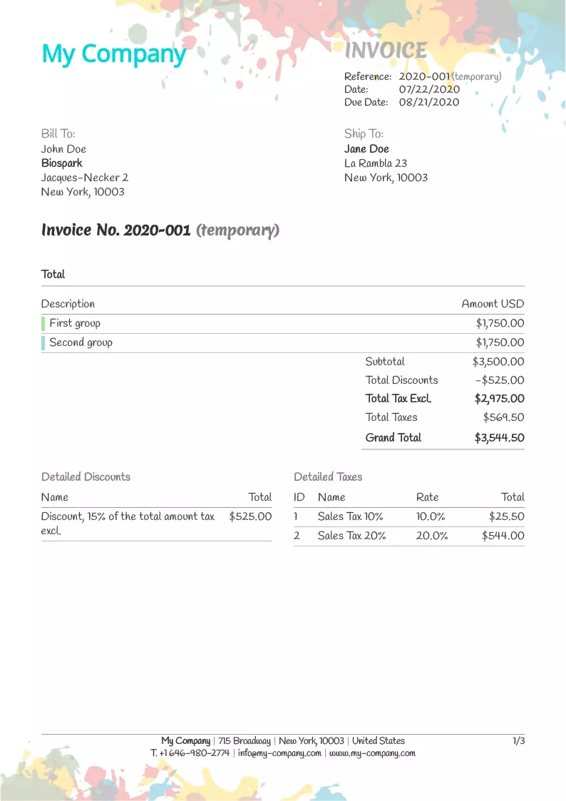 Invoice template Painting